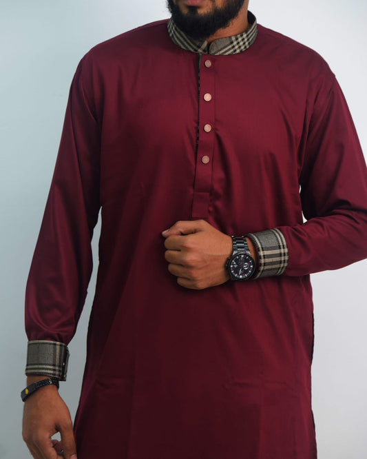 Maroon Panjabi – Bold Elegance with a Royal Touch