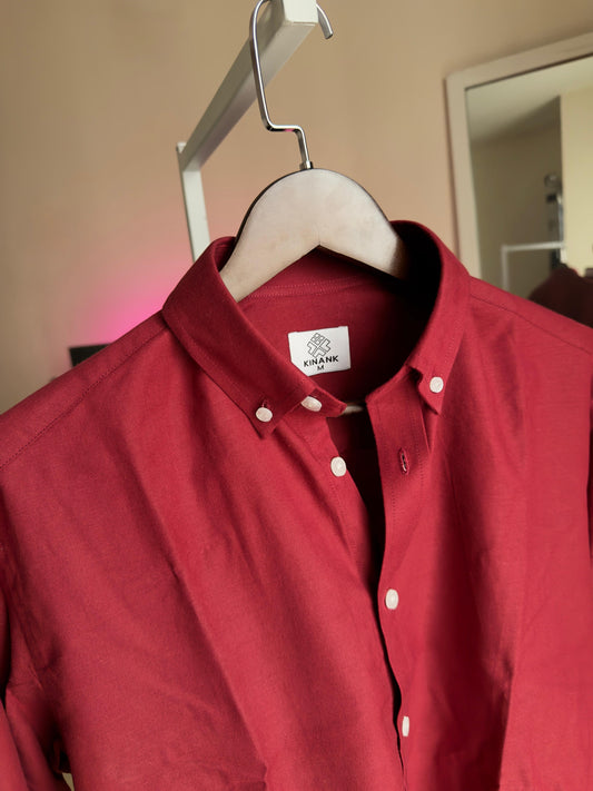 Full sleeve Oxford shirt ( Maroon)