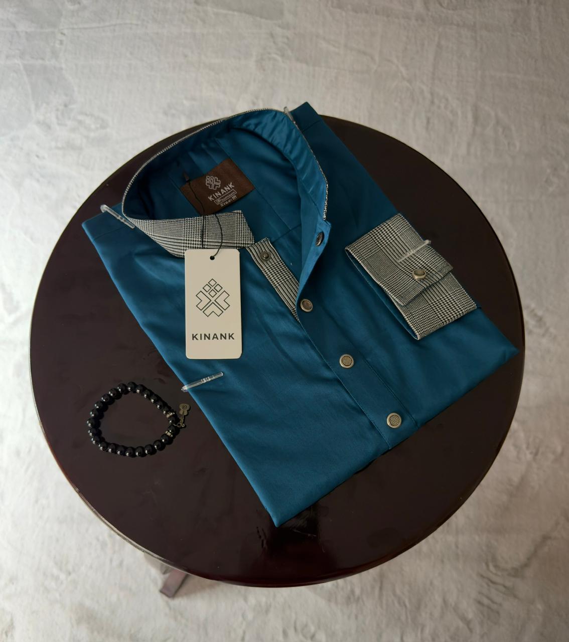 Kinank Premium Panjabi (Peacock Blue)