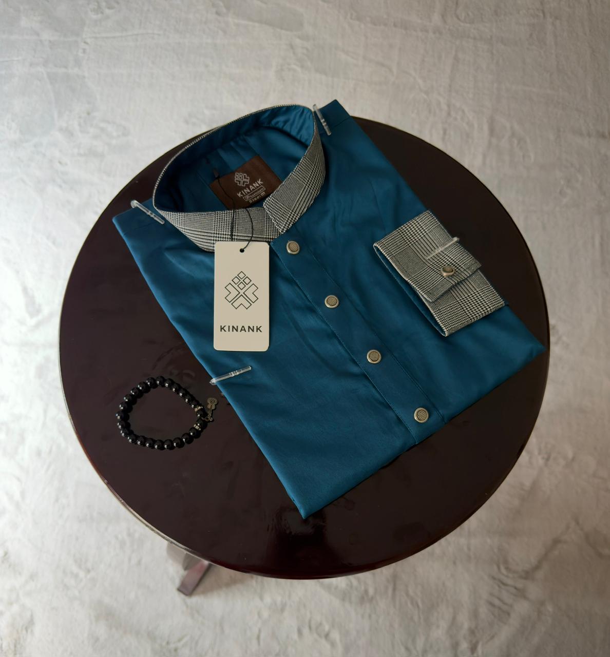 Kinank Premium Panjabi (Peacock Blue)