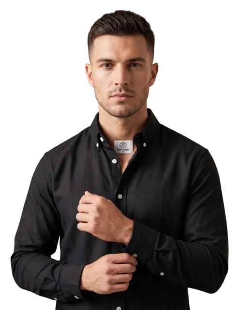 Premium Oxford Cotton Shirts for Men Black– Kinank